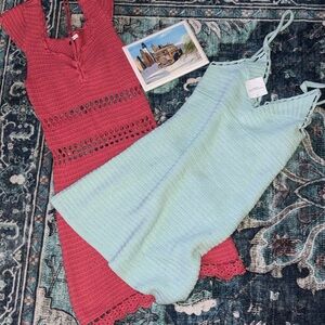 Bundle 2 American Eagle womens crochet swim cover up dresses Coral & Mint #Beach